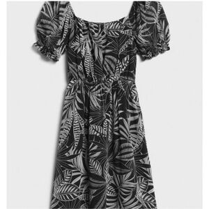 Banana Republic Black and White Leaf Print Dress